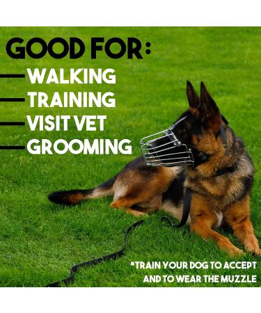 Durable Adjustable Wire Muzzle for German Shepherds & Large Dogs | Bronzedog Metal Basket - Ideal for Chewing & Biting - Buy Online on GoSupps.com