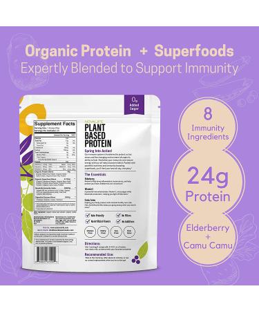 NovaLife Organic Immunity Vanilla Plant Protein Powder - 1.65 lbs - 24g Protein - 20 Servings, Elderberry, Vegan, Keto Friendly | Soy-Free, Dairy-Free, Non-GMO, Gluten-Free, No Sugar Added - Buy Online on GoSupps.com