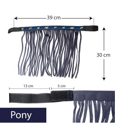 Buy Fly Fringe Horse Mask with Velcro - Blue Fly Hood for Shetty Pony Cob & Warmblood - Buy Online on GoSupps.com