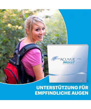 Acuvue Moist 1-Day Daily Contact Lenses for Sensitive Eyes - 90 Lenses 3.5 DPT BC 9 UV Protection & All-Day Comfort - Buy Online on GoSupps.com