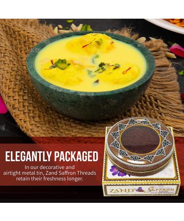 Premium Grade A Zand Persian Saffron Threads - 2g in Decorative Airtight Tin | Ideal for Cooking Basmati Rice, Paella, Risotto & More - Buy Online on GoSupps.com