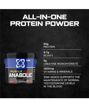 USN Muscle Fuel Anabolic Chocolate Protein Powder Shake 4kg - Muscle Gain Formula - Buy Online on GoSupps.com