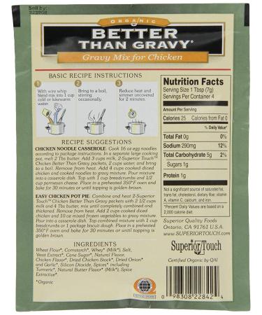 Superior Organic Chicken Gravy Mix - Better Than Gravy, 1.25 oz (Pack of 12) - Buy Online on GoSupps.com