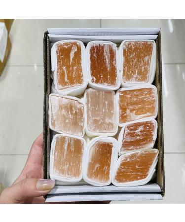 Natural Crystal Rough Natural Orange Selenite Rough Gypsum Crystal Box Reiki Specimen - Buy Online on GoSupps.com