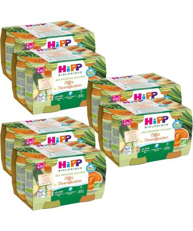 Hipp Organic My First Vegetables (White Carrots/Carrots/Parsnip/Leeks) From 4/6 Months - 4 Pots of 125 G Pack of 6 - Buy Online on GoSupps.com