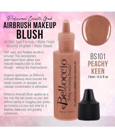 Half Ounce Bottle of Peachy Keen Blush (BB101) - Belloccio's Professional Flawless Airbrush Makeup - Buy Online on GoSupps.com