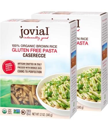 Jovial Caserecce Gluten-Free Pasta | Whole Grain Brown Rice Caserecce Pasta | Non-GMO | Lower Carb | Kosher | USDA Certified Organic | Made in Italy | 12 oz (2 Pack) 12.0 Ounce (Pack of 2)