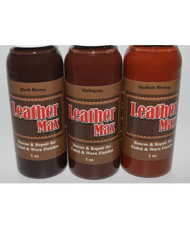 Furniture Leather Max Complete Leather Refinish and Repair Kit/Now with 3 Color Shades to Blend with/Leather & Vinyl Restorer (Deep Browns) - Buy Online on GoSupps.com