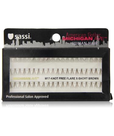 Sassi 804-M17 Michigan Ave 100% Human Hair Knot Free Extra Short Eyelashes Brown