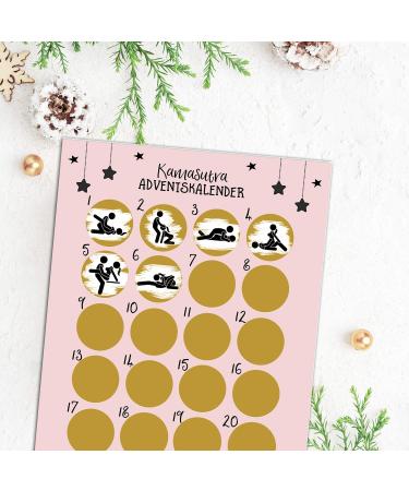 Nastami Advent Calendar to scratch off Kamasutra Advent Calendar A3 Christmas Calendar for Men (Kamasutra)