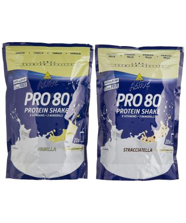 Inkospor Active Proteinshake Pro 80 bags 2-pack (2 x 500 g) Vanilla/Stracciatella 1-pack (1 x 1 kg)