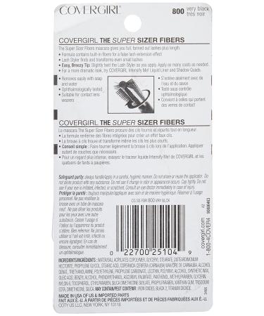 COVERGIRL The Super Sizer Fibers Mascara in Very Black - 0.4 Oz (1 Count) - Buy Online on GoSupps.com