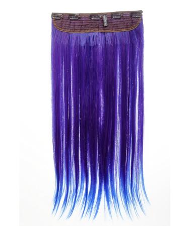 WIG ME UP - 25x60 cm Wide Hair Part Extension - Neon Violet & Blue Clip-In 5 Clips - Colorful Two-Tone Hair Extension for Vibrant Styles - Buy Online on GoSupps.com
