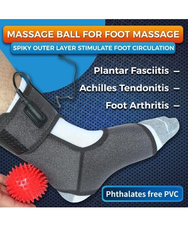 Sticro Heated Ankle Wrap for Achilles Tendonitis & Plantar Fasciitis Relief - Foot Heating Pad with Massage Ball for Sprained Ankle - Arthritis & Heel Pain Relief (Gray) - Buy Online on GoSupps.com