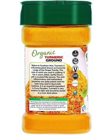 Rani Organic Turmeric (Haldi) Root Powder Spice - High Curcumin Content - 3oz PET Jar | USDA Certified Organic | Vegan, Gluten Friendly, NON-GMO - Indian Origin - Buy Online on GoSupps.com