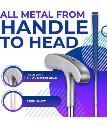 Golfling Kids Putter Set - Junior Golf Putter for Ages 3-8 - Two Way Putter with Balls - 25.0 Inches - Silver/Blue - Buy Online on GoSupps.com