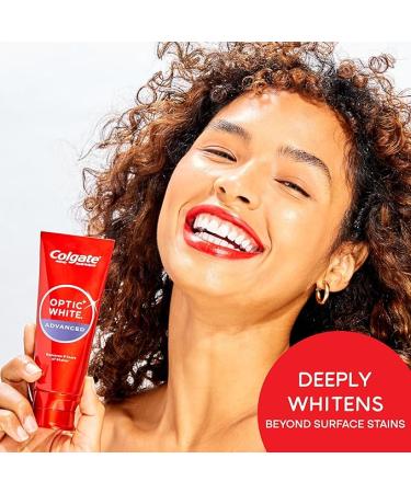 Colgate Optic White Advanced Teeth Whitening Toothpaste with 2% Hydrogen Peroxide - 3.2oz (Pack of 3) | Sparkling White Formula with Fluoride - Buy Online on GoSupps.com