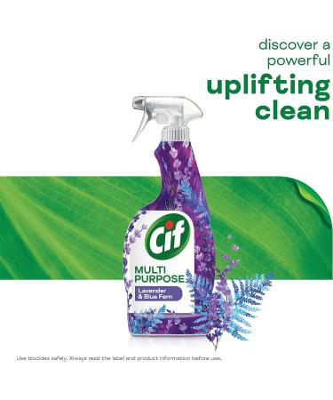 Cif Lavender & Blue Fern Multipurpose Cleaner Spray eliminates 99.9% of bacteria & viruses all purpose cleaner 6x 750 ml - Buy Online on GoSupps.com