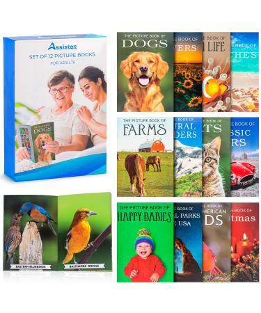 Picture Book Set for Seniors with Dementia - Alzheimer's Activity for Adults - for Patients in Nursing Home - Gifts for Elderly - Memory Care Games - Stroke Rehab - Brain Exercise - Parkinson Product