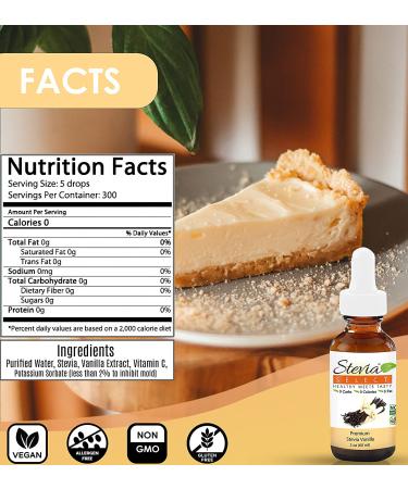 Stevia Select Vanilla Liquid Stevia Drops - Zero Calorie Keto Friendly Sweetener - 2 Oz - Buy Online on GoSupps.com