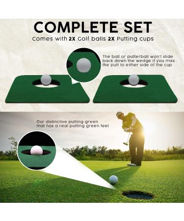 Upstreet Indoor Golf Putting Mat Set - Includes 2 Mats and 2 Training Balls for Putting Practice - Buy Online on GoSupps.com