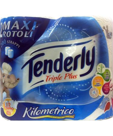 12 x TENDERLY Kitchen Paper Kilometric Maxi 200 Tears 2 Rolls 2 Pieces