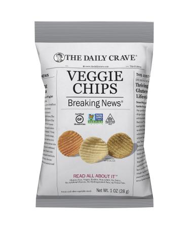 The Daily Crave Veggie Chips, 1 Oz (Pack Of 24) Veggie Crisps, Kosher, Crunchy, Vegan Veggie Chips 1 Ounce (Pack Of 24)