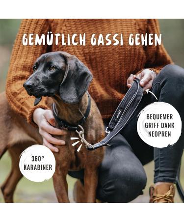 Rudelknig Dog Leash Paola - 2.30m Adjustable Reflective Leash for Medium & Large Dogs - Black - Buy Online on GoSupps.com