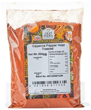 Old India Cayenne Pepper Heat Treated 250g 250 g