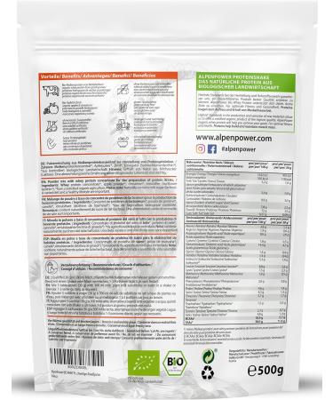 Alpenpower Bio Whey Protein Apple Strudel 500g - 100% Natural CFM Protein Powder with Organic Alpine Milk - No Additives - Buy Online on GoSupps.com