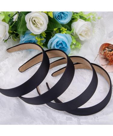 SIQUK 12 Pieces Black Satin Headbands for Women & Girls - 1 Inch Wide Hairbands - Perfect for Fashion & Comfort - International Shipping Available - Buy Online on GoSupps.com