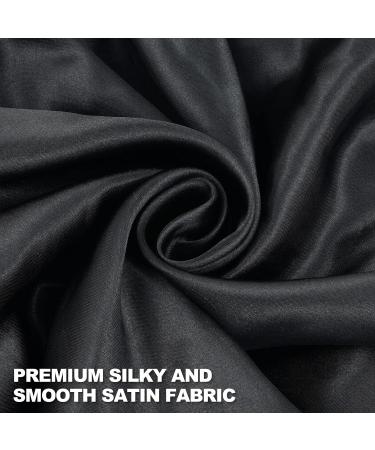 Satin Sleep Cap Set - 2 Adjustable Double-Sided Bonnets for Sleeping (Black, M-XL) - Buy Online on GoSupps.com