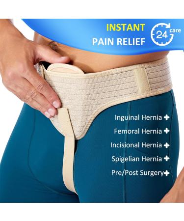 Inguinal Hernia Belt for Men and Women - Adjustable Support for Unilateral/Bilateral Hernias - Medium Size - Buy Online on GoSupps.com