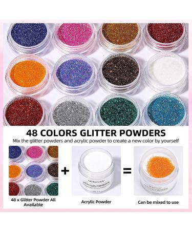 Morovan Acrylic Nail Kit for Beginners - 48 Colors Glitter Powder Extension Set with UV Light - Professional Nail Art Starter Kit - Buy Online on GoSupps.com