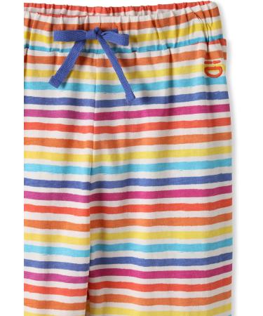 Organic Cotton Infant Knee Patch Trousers - Blue/Rainbow Stripes | kIDio Baby Pants (0-3 Months) - Buy Online on GoSupps.com