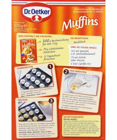 Dr. Oetker Muffins Baking Mix 370g - Classic Chocolate Muffin Mix for 12 Juicy Muffins | International Shipping - Buy Online on GoSupps.com