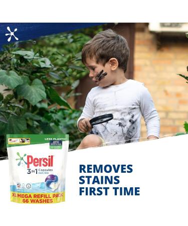 Persil Non Bio 3 in 1 Laundry Detergent Pods XL Mega Refill Pack - 66 Washes, Gentle & Huggably Soft for Sensitive Skin - Unscented, Comfort Freshness - 3 Months Supply - 66 Count - Buy Online on GoSupps.com