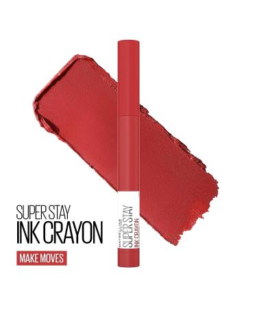 Maybelline Super Stay Ink Crayon Lipstick - Make Moves Red Nude, 8Hrs Longwear Lip Makeup (0.04 oz) - Buy Online on GoSupps.com