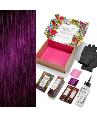 4VV Medium Intense Violet Permanent Hair Color Dye Kit (Color Developer Barrier Cream Gloves Cleaning Wipe Shampoo and Conditioner) Radiant Color that Lasts up to 8 Weeks