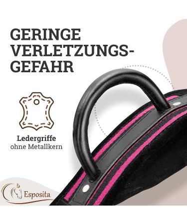 Esposita Riding Strap with Leather Handles - Ideal for Children & Beginners | Versatile Lunging & Vaulting Belt | Wooden Horse Accessories in Pink & Black - Buy Online on GoSupps.com