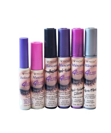 DEALPLUSDEAL 5 Pieces Mascara and 1 Piece Liquid Eyeliner Set Extra Volume Curl Full Lashes Length Intense Long Lasting Black Long Lasting Eyelash Eye Makeup 6pcs - Buy Online on GoSupps.com