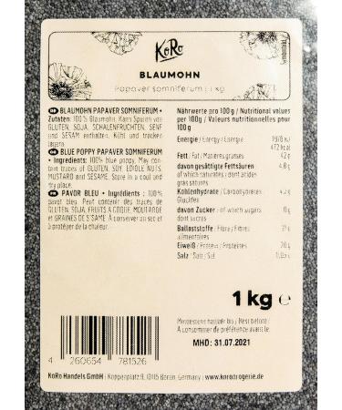 KoRo - Blue Poppy 1 kg - Buy Online on GoSupps.com