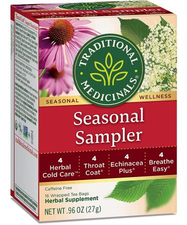 Traditional Medicinals Seasonal Sampler Herbal Tea - 4 Flavor Variety Pack of 3 (48 Tea Bags) - Buy Online on GoSupps.com