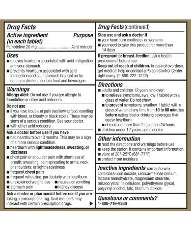 GoodSense Famotidine 20mg Tablets - 25 Count, Maximum Strength Acid Reducer for Heartburn Relief - Buy Online on GoSupps.com