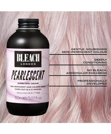 BLEACH LONDON Pearlescent Pink Hair Colour Cream 150ml - Vegan & Cruelty-Free Semi-Permanent Dye - Buy Online on GoSupps.com