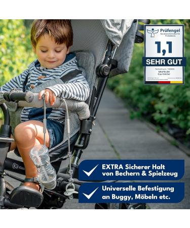 Buy Neufeld 3x Pacifier Chain | Cup Catcher Baby Toy | Free Pocket & eBook | Safe Buggy Accessory in Gray - International Shipping Available - Buy Online on GoSupps.com