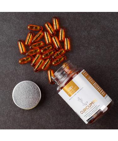 Elixirvit Liquid Curcumin with Vitamin D - 185x More Bioavailable, NovaSOL Extract, 60 High Strength Capsules - Buy Online on GoSupps.com
