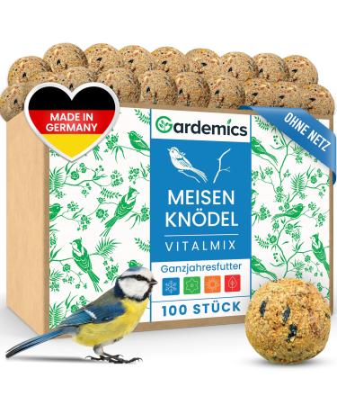Gardemics Meisenkn del without a network for wild birds bird dumplings 100 pieces 9 kg Wild bird feed for biodiversity in the garden |All -year feed nature 9 kg (1 Pack)