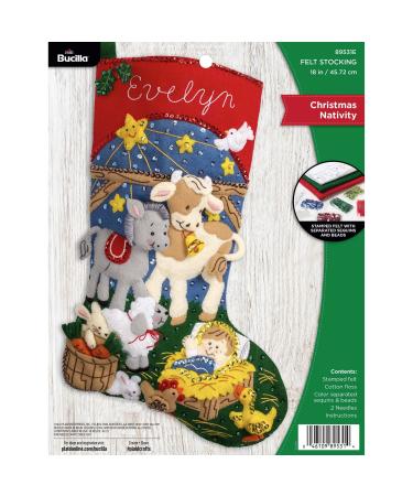 Bucilla  Christmas Nativity 18 Felt Applique Stocking Making Kit  Perfect for DIY Needlepoint Arts and Crafts  89531E  White - Buy Online on GoSupps.com