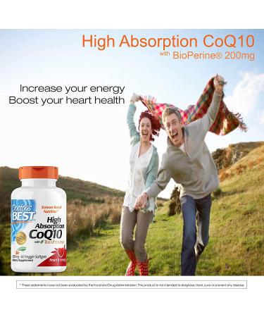 Doctor's Best High Absorption CoQ10 200 mg with BioPerine - 60 Veggie Softgels - Buy Online on GoSupps.com